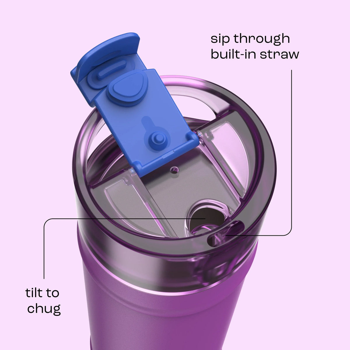 bubba 24 oz DualSip Insulated Stainless Steel Water Bottle - Mood Booster - US 4206