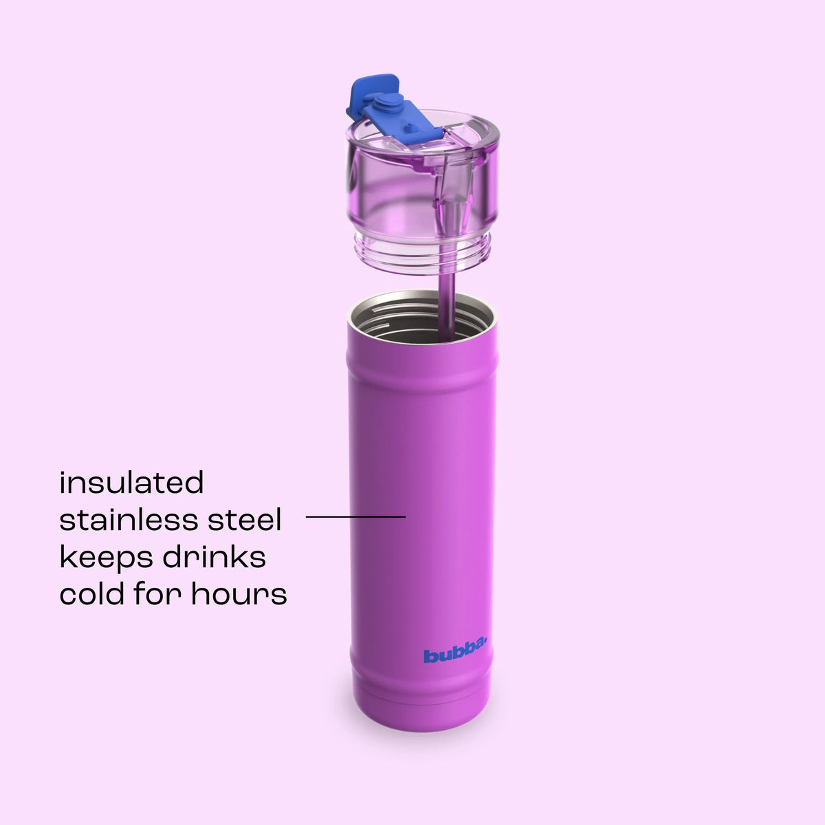 bubba 24 oz DualSip Insulated Stainless Steel Water Bottle - Mood Booster - US 4206